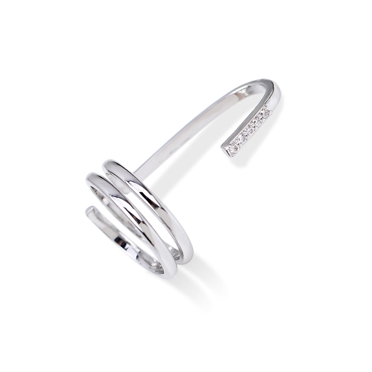 Edgy Metal Stacking Nail Rings