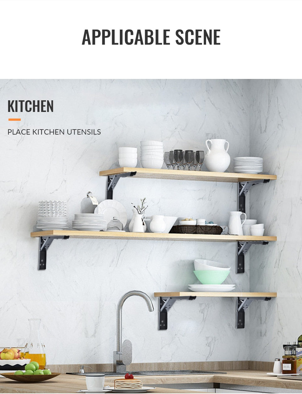 Space-Saving Foldable Wall Shelf Bracket