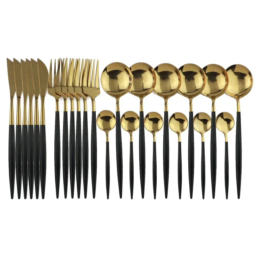 Premium Gold Plated Stainless Steel Flatware Set