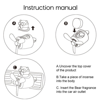 Fresh Car Air Freshener with Rotating Bear Design