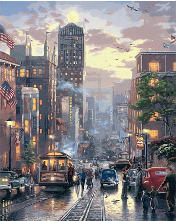 Colorful Cityscape Paint by Numbers Kit