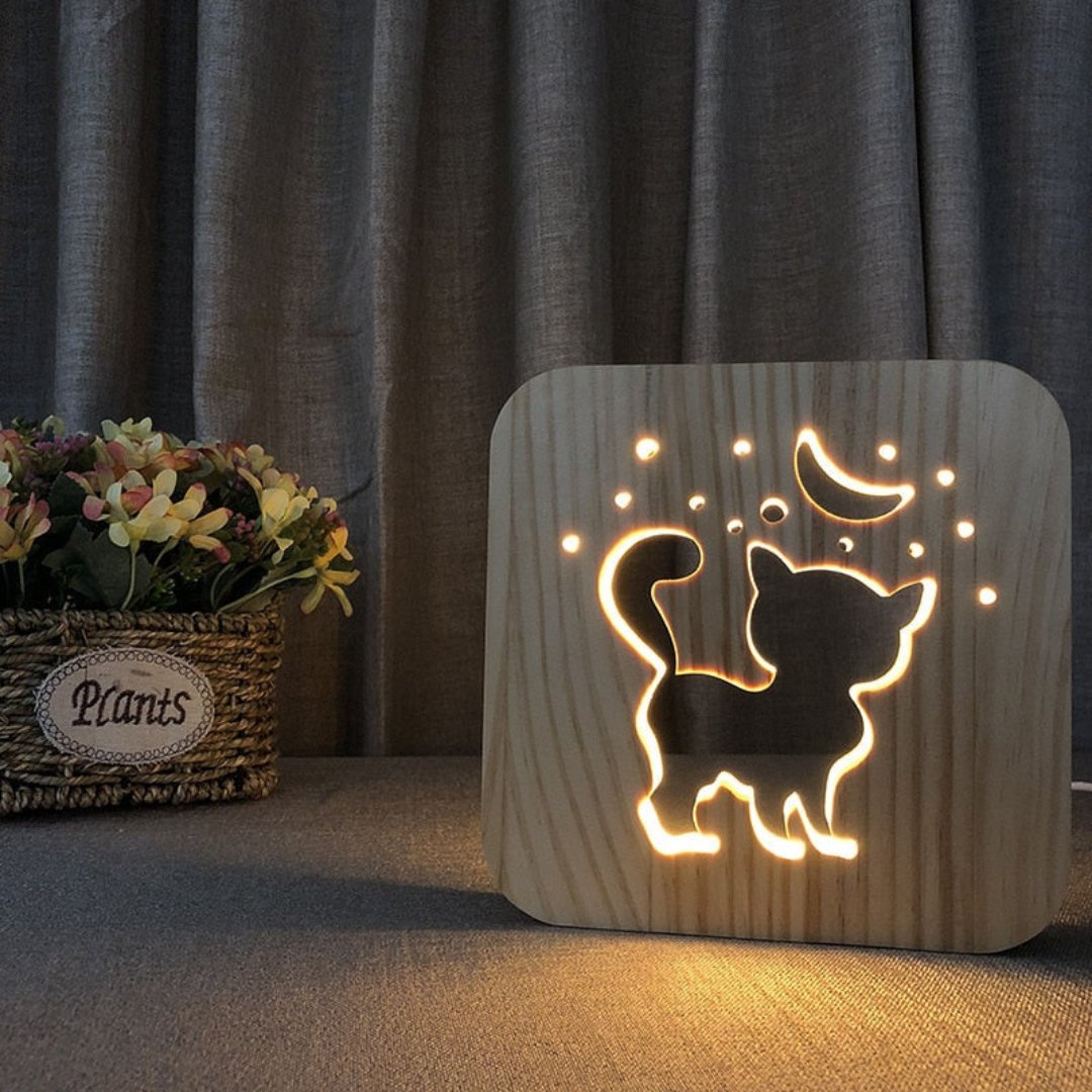 Rustic Wood Desk Lamp for Cozy Ambient Lighting