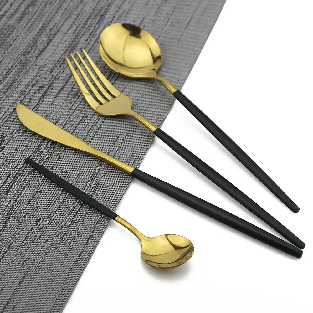 Premium Gold Plated Stainless Steel Flatware Set