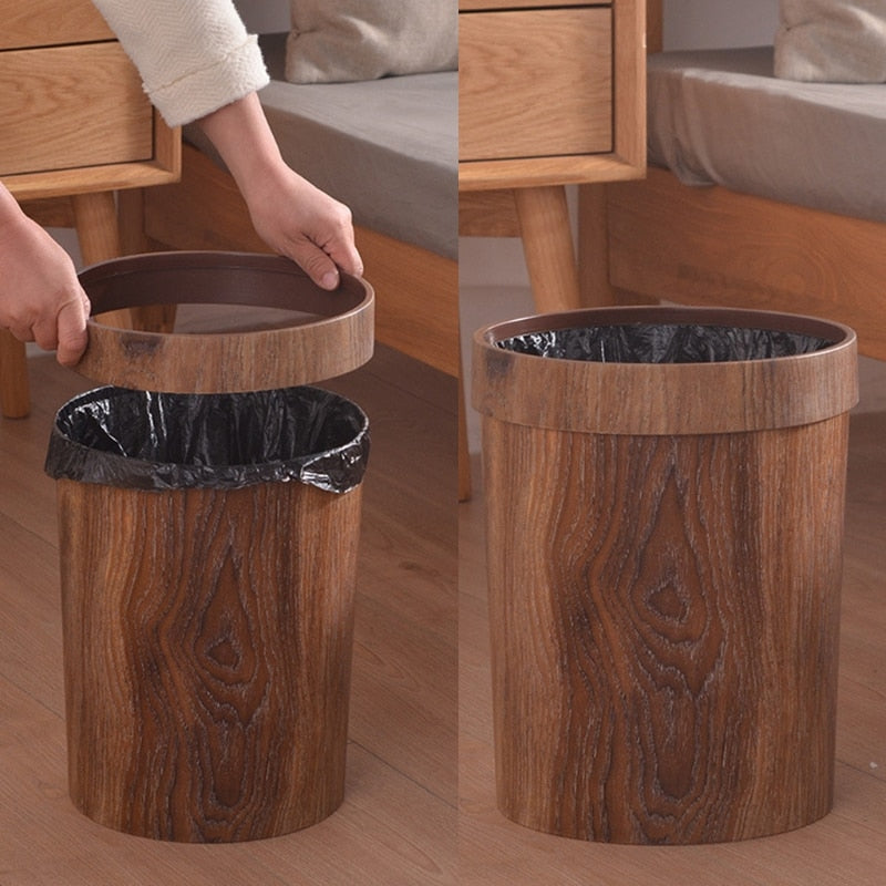 Vintage Style Wooden Waste Bin