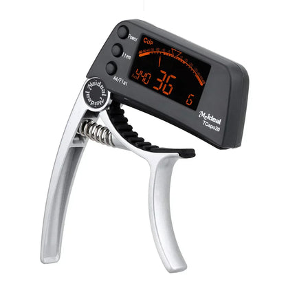 Compact Clip-On Guitar Tuner and Capo