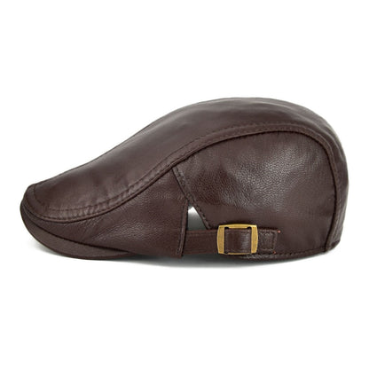 Classic Men's Leather Newsboy Cap