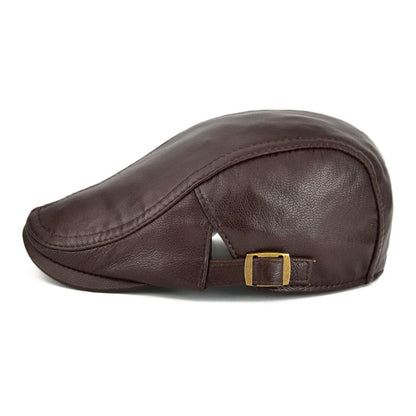 Classic Men's Leather Newsboy Cap