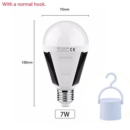 Outdoor Solar LED Bulb E27 7W 12W Rechargeable Waterproof - Fesara