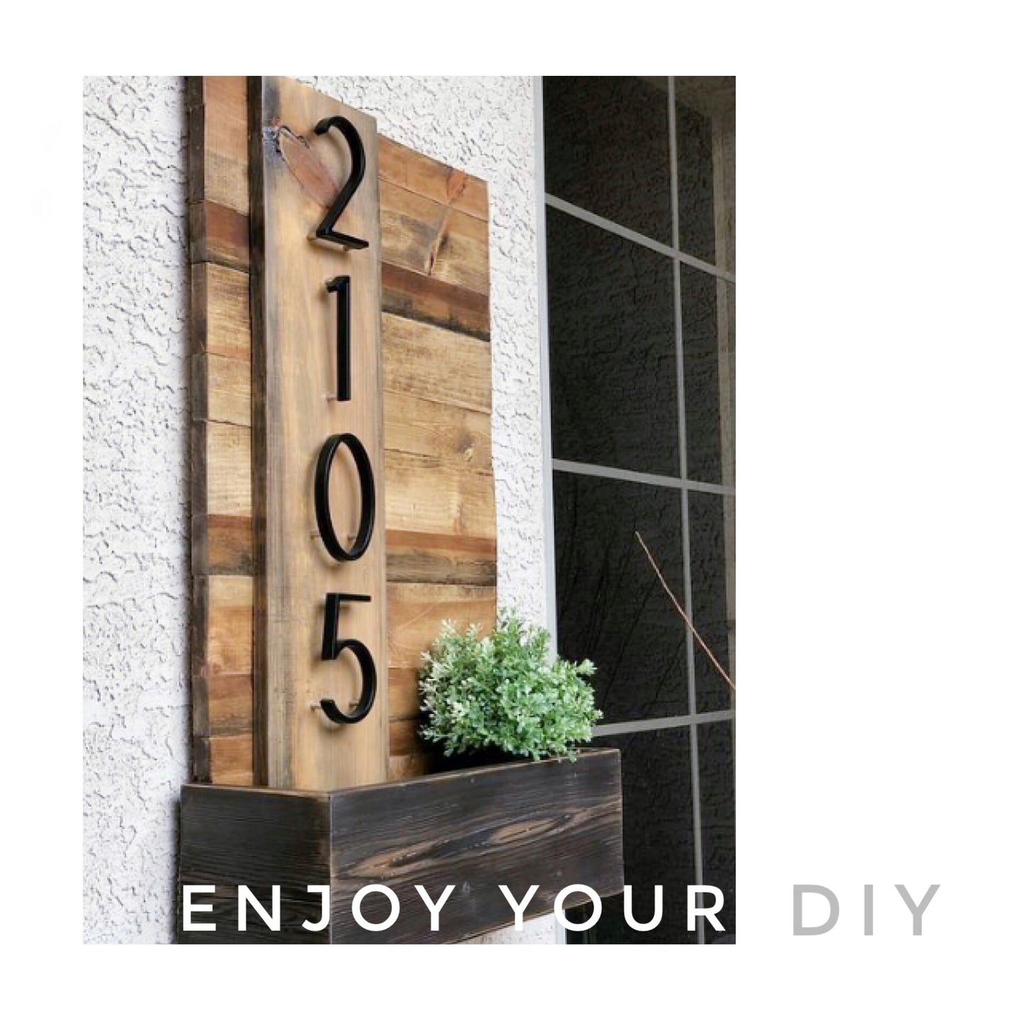 Big Silver Metal House Number Plate