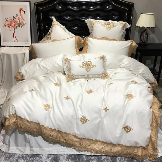 Soft Cotton Bedding Set with Vintage Floral Print - Fesara