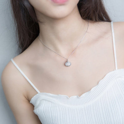 Ocean Blue Shell Drop Pendant Necklace