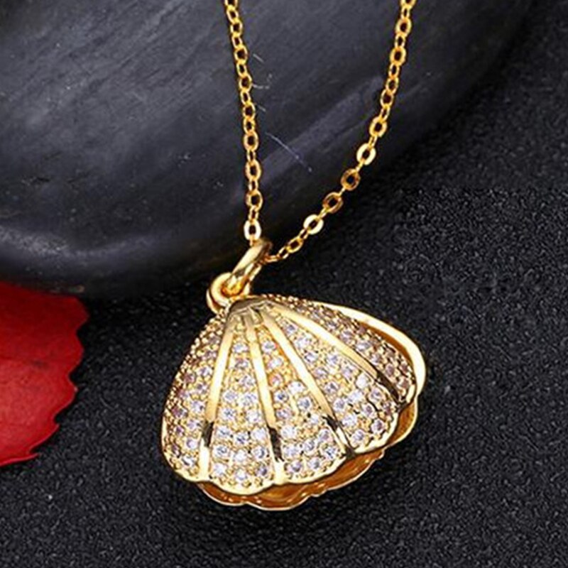 Ocean Shell Drop Pendant Necklace - Fesara