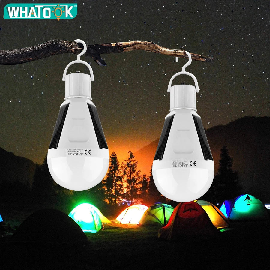 Outdoor Solar LED Bulb E27 7W 12W Rechargeable Waterproof