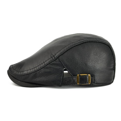 Classic Men's Leather Newsboy Cap - Fesara