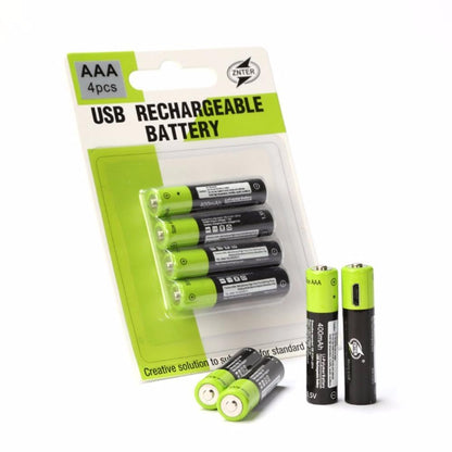Long Lasting Rechargeable AAA Batteries USB