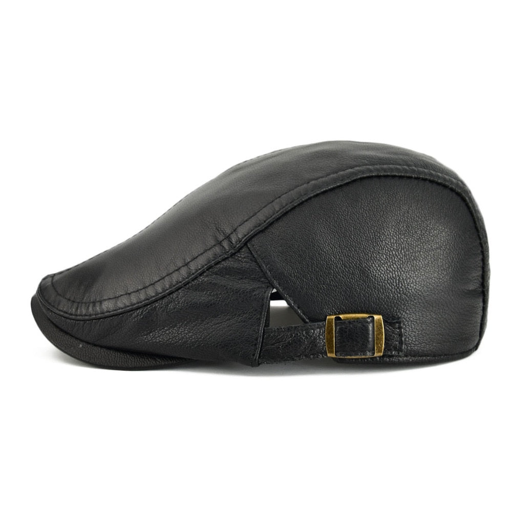 Classic Men's Leather Newsboy Cap