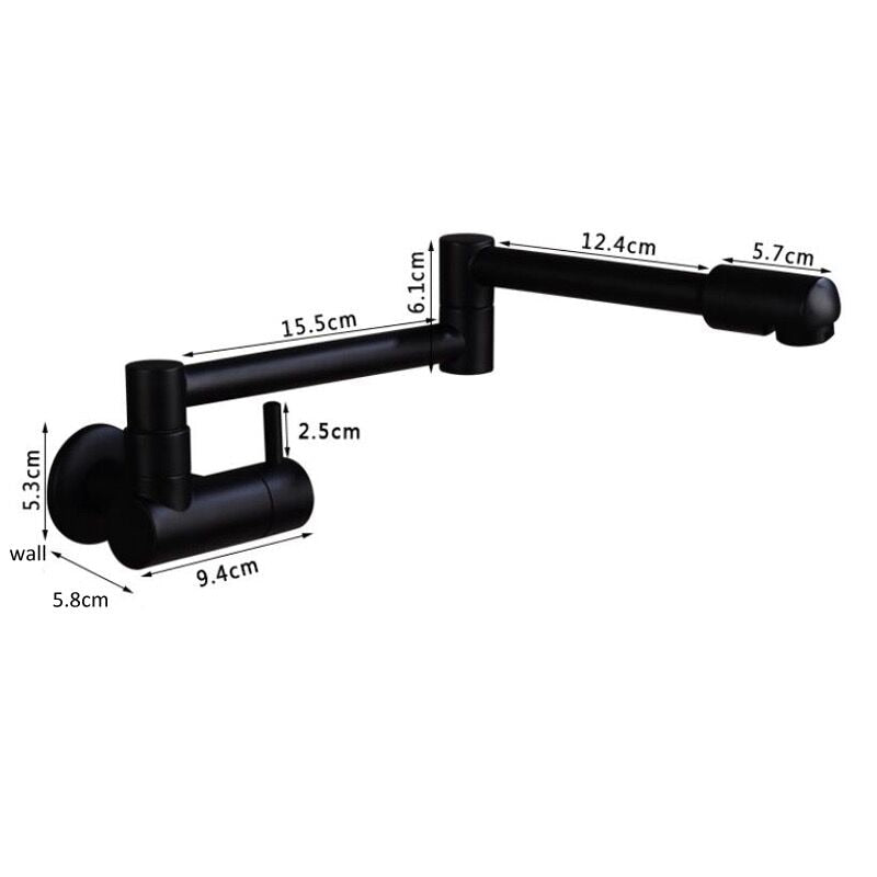 Space-Saving Folding Kitchen Faucet in Chrome Finish