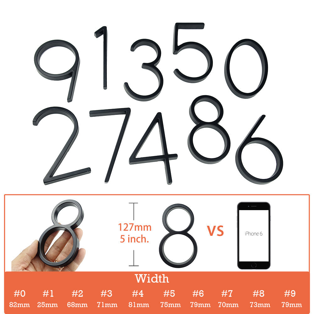 Big Silver Metal House Number Plate