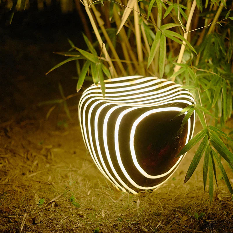 LUXELY Solar Garden Light - Modern Stone Design, 50,000-Hour Lifespan, Weatherproof Outdoor LED Lights-3