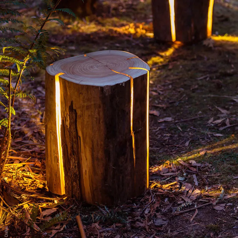 LUXELY - Outdoor Lamp Imitation Tree Stump Light Fixture with 50,000-Hour Lifespan-3