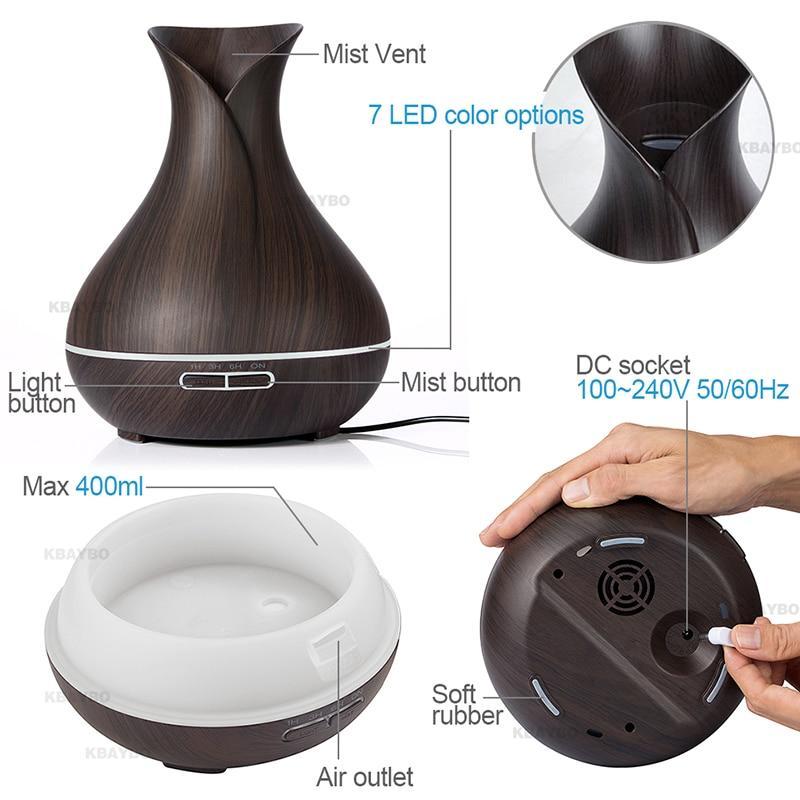 Aroma Essential Oil Diffuser with Color LED Light