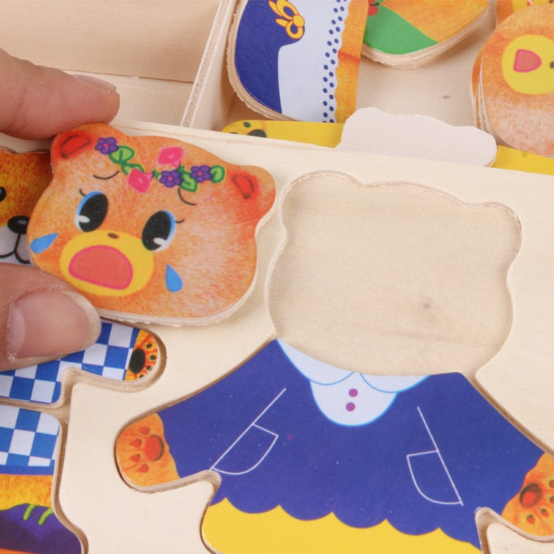 Kids' Wooden Clothing Rack Puzzle Toy