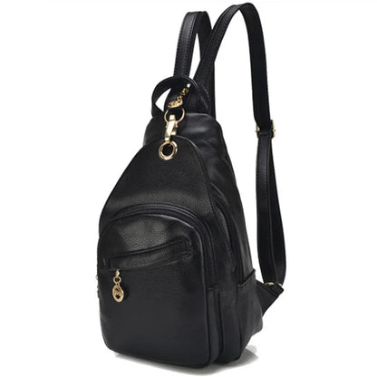 Waterproof Women's PU Leather Cross Body Sling Backpack