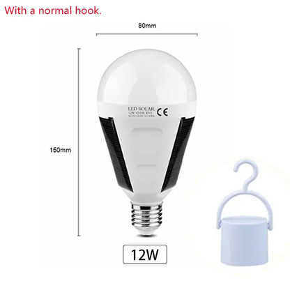 Outdoor Solar LED Bulb E27 7W 12W Rechargeable Waterproof