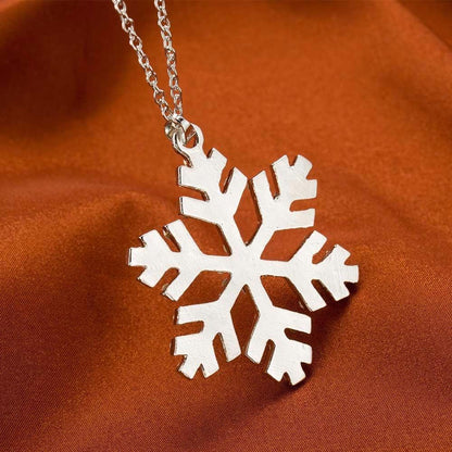 Sparkling Crystal Snowflake Pendant Necklace Chain Long