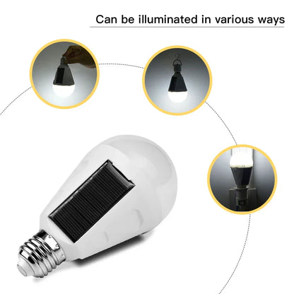 Outdoor Solar LED Bulb E27 7W 12W Rechargeable Waterproof
