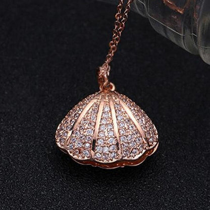 Ocean Blue Shell Drop Pendant Necklace