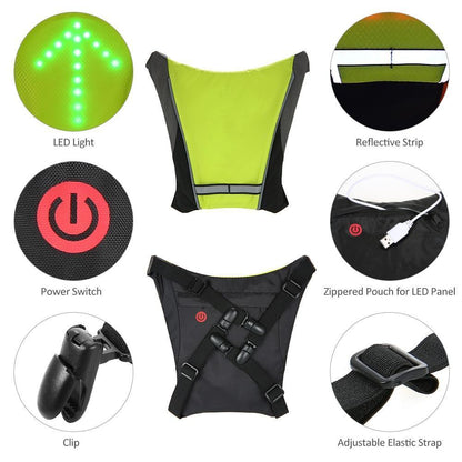 Visible LED Safety Vest for Cycling Outdoor Use