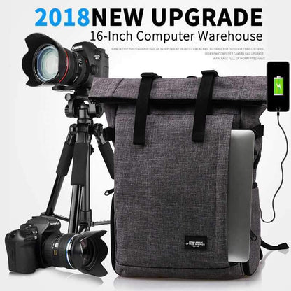 Waterproof Camera Travel Backpack With USB Charger Port