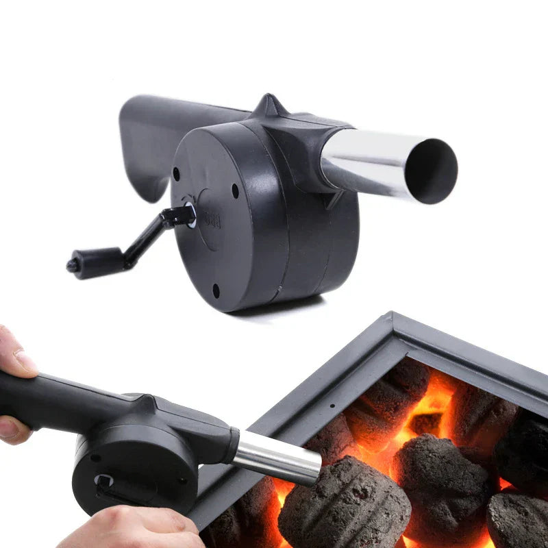 Premium BBQ Hand Fan for Coal Control Stainless Steel - Fesara