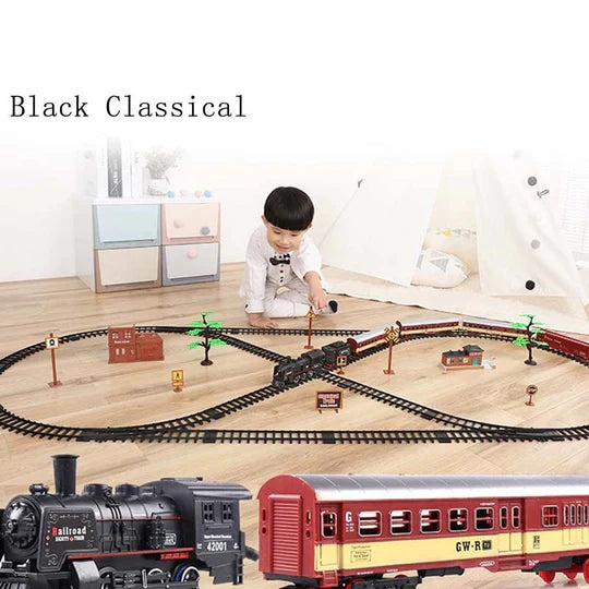 Premium 39-Piece HO Scale Train Set with Smoke & Lights