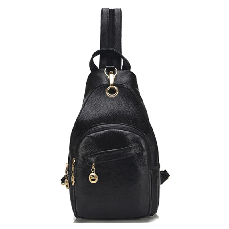 Waterproof Women's PU Leather Cross Body Sling Backpack