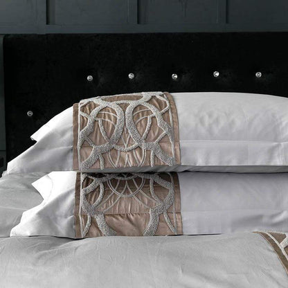 Luxurious Grey Duvet Cover Set with Metallic Design