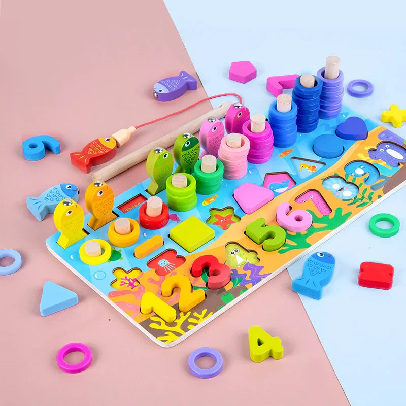 Educational Wooden Number Puzzle Toy Set