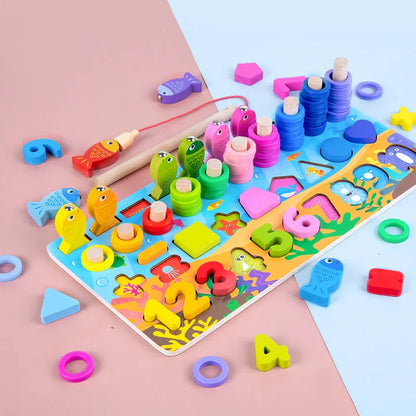 Educational Wooden Number Puzzle Toy Set
