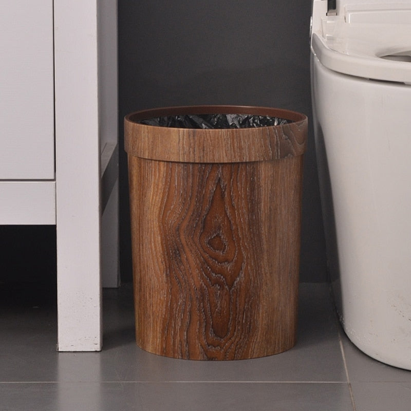 Vintage Style Wooden Waste Bin - Fesara