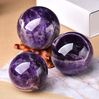 Purple Crystal Glass Ball Ornament