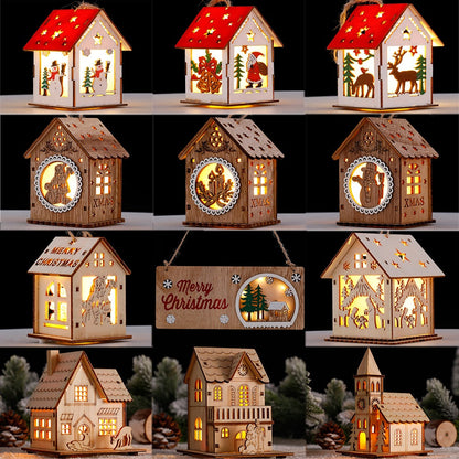 Rustic Wood Hanging Home Decor Lantern Light