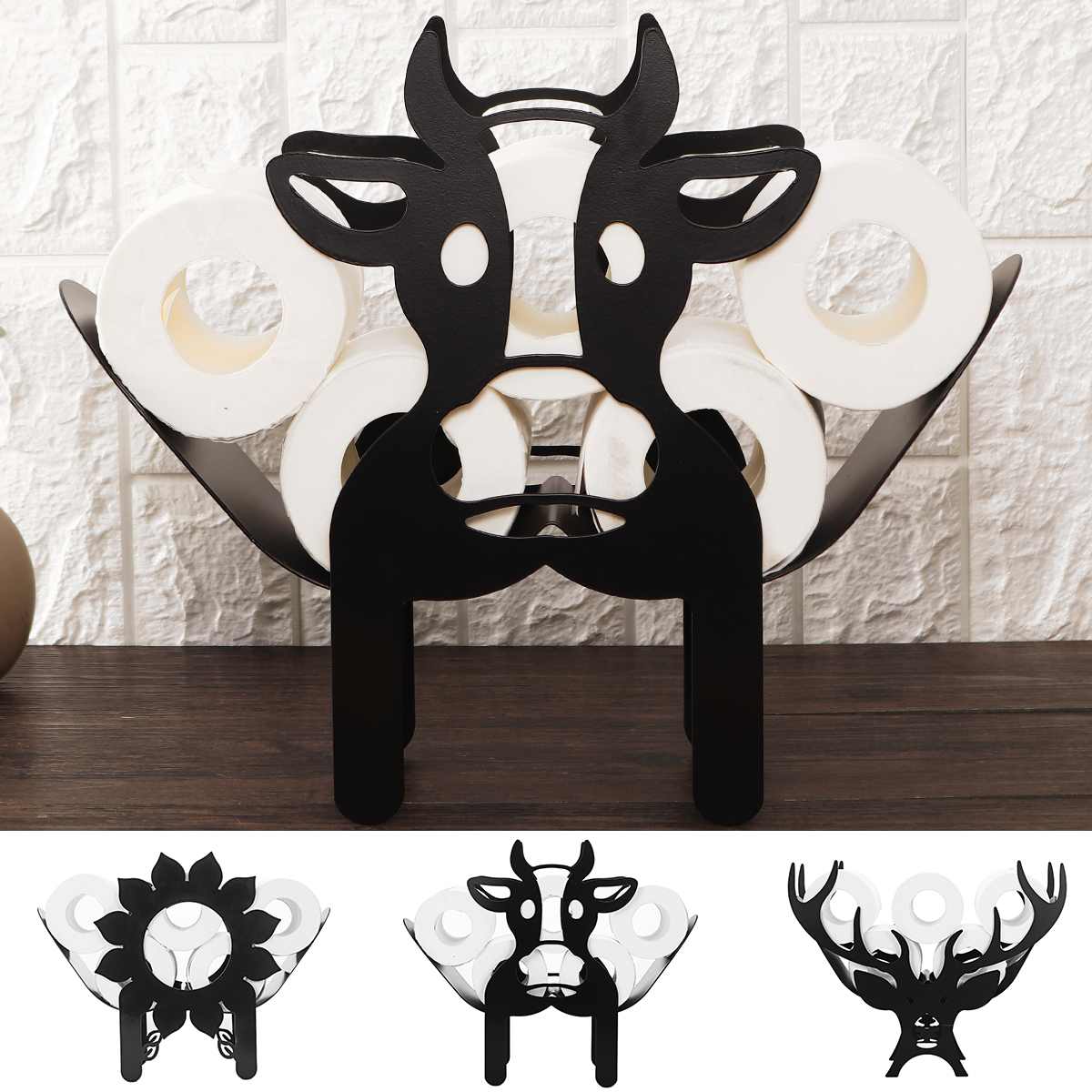 Cute Animal Iron Toilet Paper Holder WALL MOUNT - Fesara