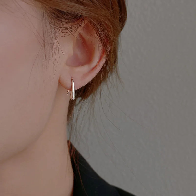 Delicate Sterling Silver Teardrop Hook Earrings