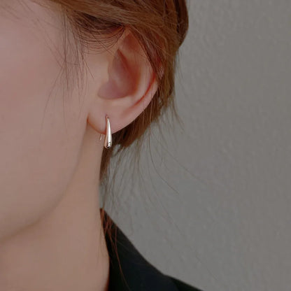 Delicate Sterling Silver Teardrop Hook Earrings
