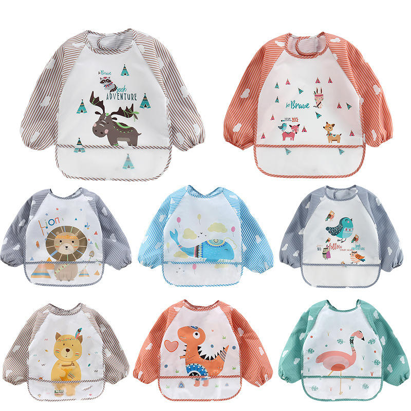 Protective Baby Long Sleeve Waterproof Bib Apron