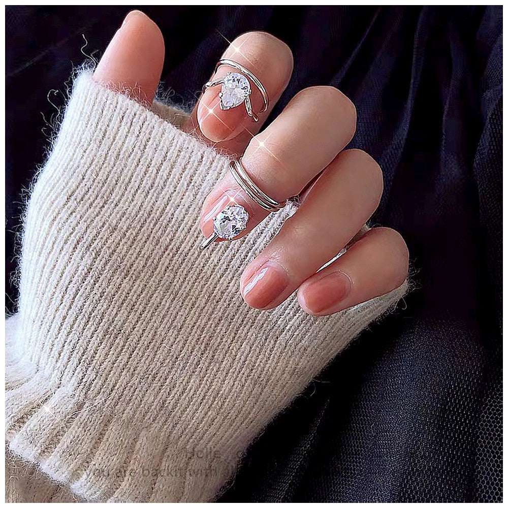 Edgy Metal Stacking Nail Rings