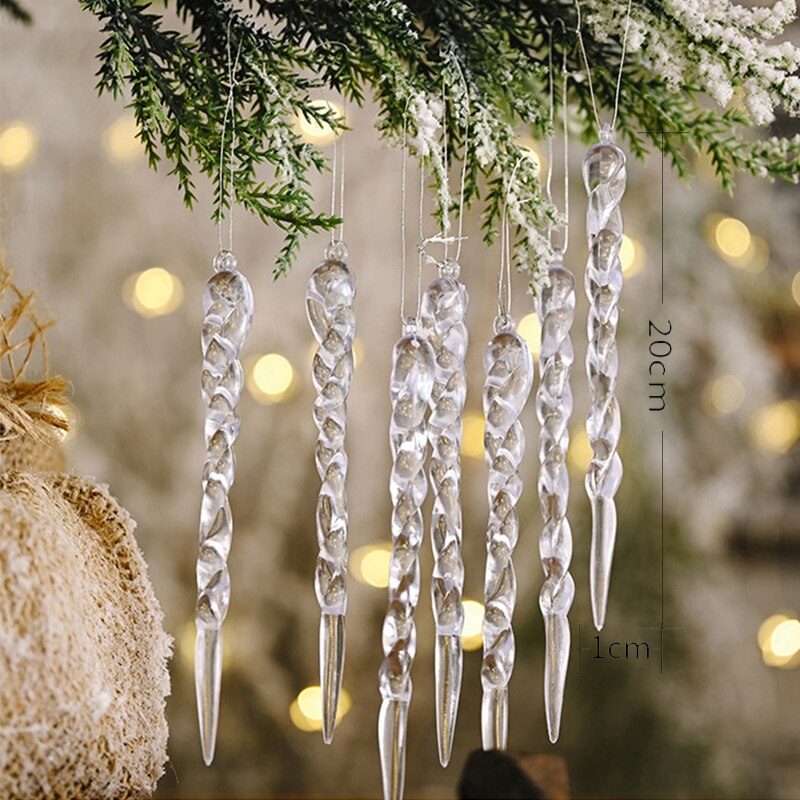 Christmas Tree Decorations 12Pc Artificial Icicle Set