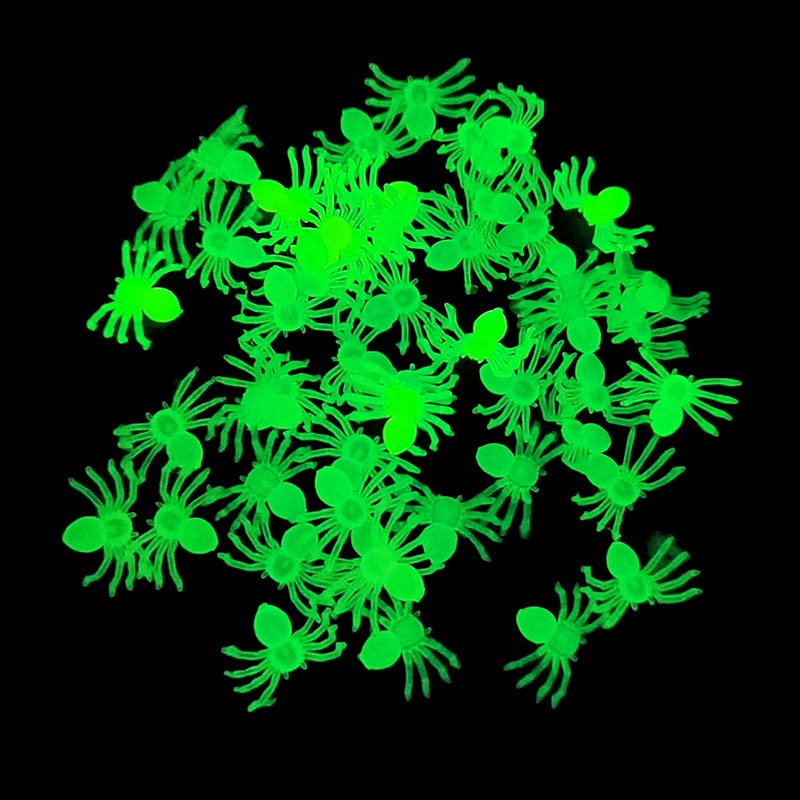 Glowing Spider Halloween Decorations 50 Pack