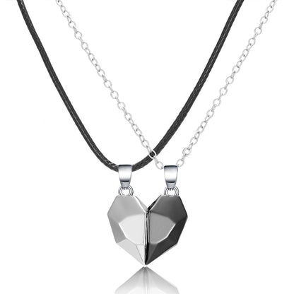 Lovely His Hers Interlocking Couple Necklace Set
